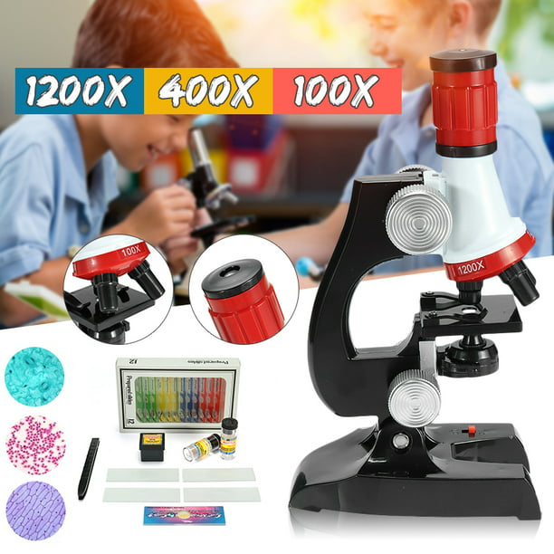 White USCAMEL Bresser Starter Microscope Set for Kids 40x-640x Microscope Kits for Student Science Toy Educational Toy Birthday Gift for Boys & Girls 